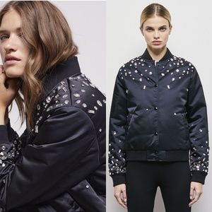 The kooples rhinestone black bomber jacket NO OFFERS CONSIDERED